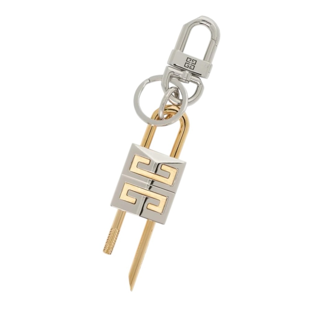 Givenchy gold silver tone shark lock keychain - Picture 7 of 9